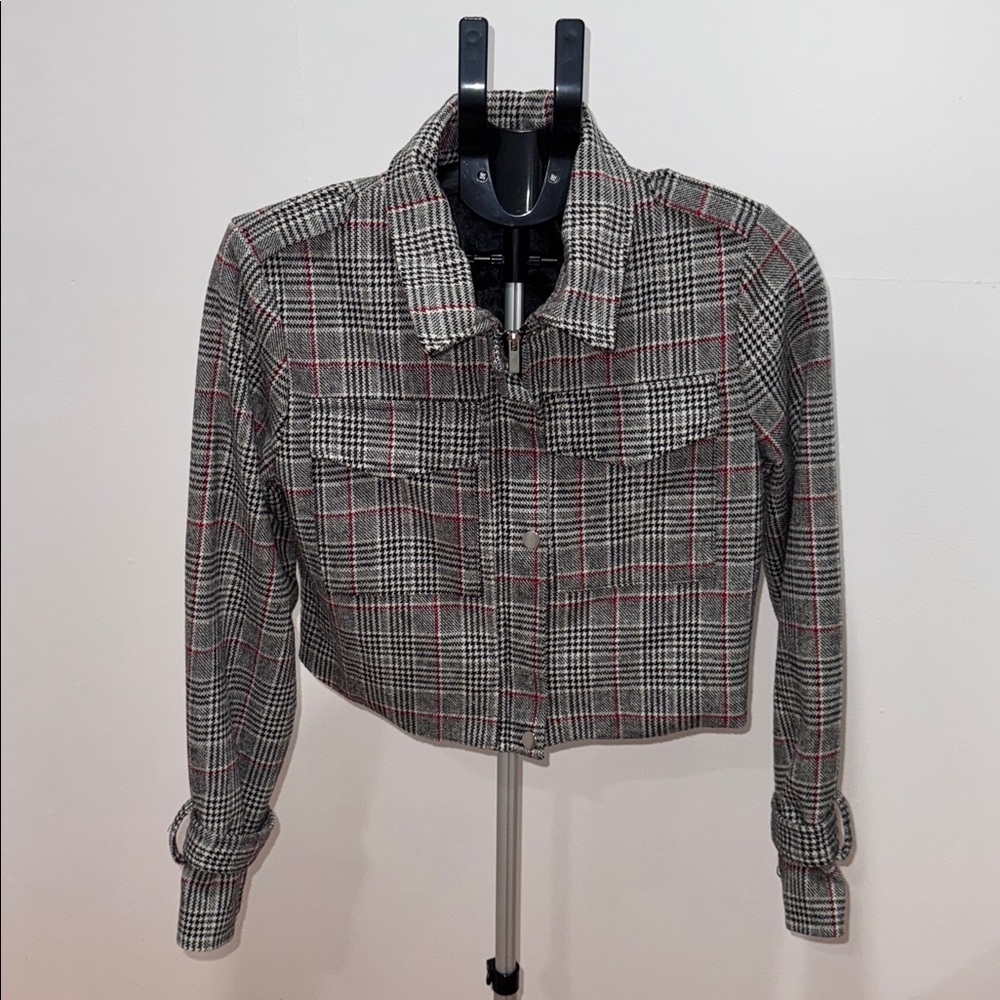 Plaid Cropped Jacket - image 1